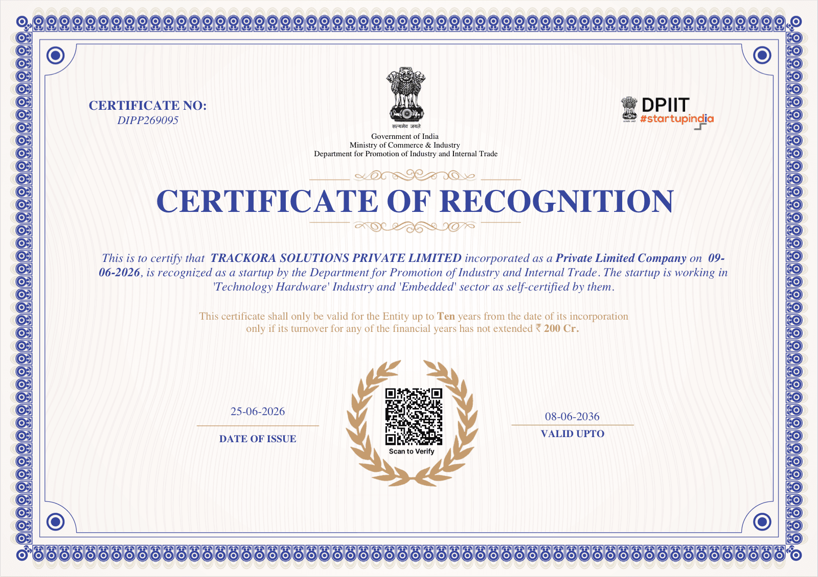 Startup India Certification